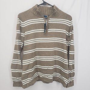 Karen Scott Size Small Quarter Zip Striped Sweater (AP)